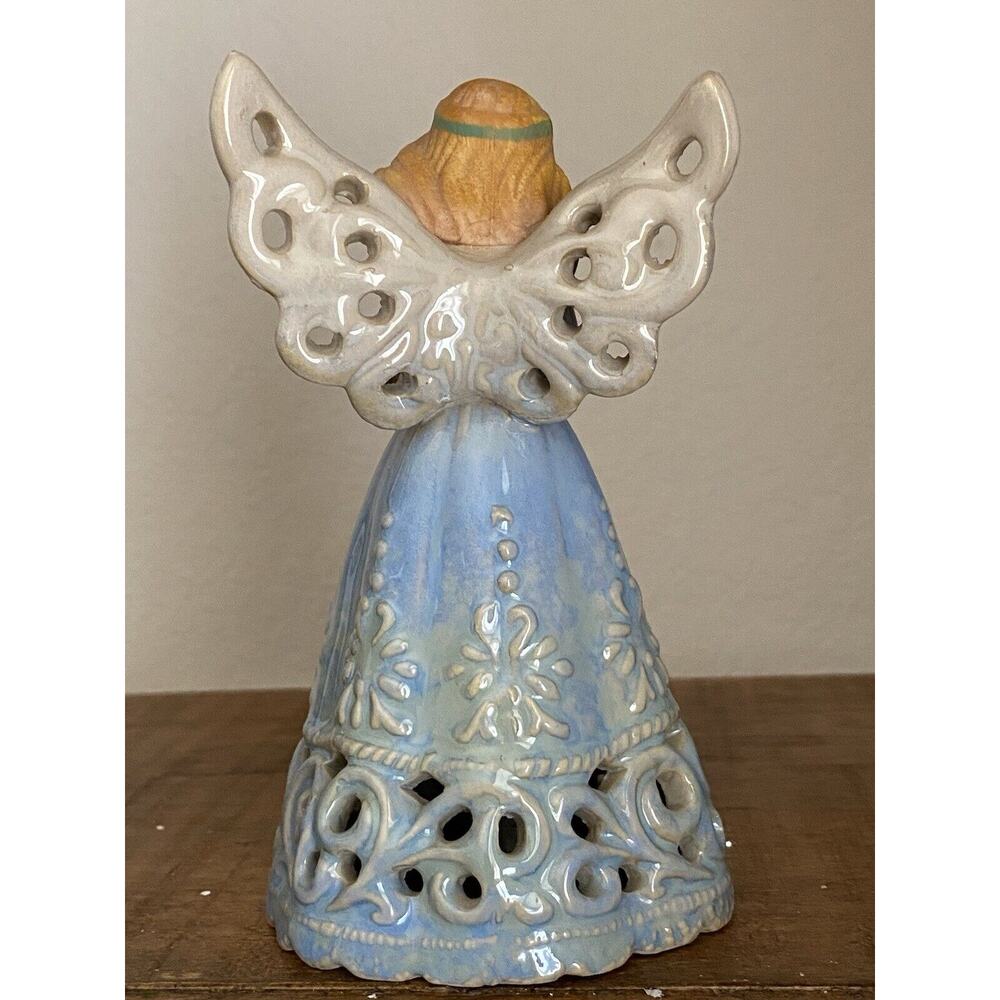 VINTAGE  1950's CERAMIC HEAVENLY ANGEL BELLS - Set of‎ 2 - 5 1/2" Tall - Picture 8 of 13